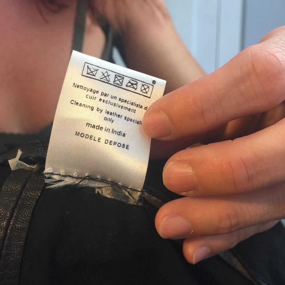 MAJE Genuine Goat Leather Short Sleeve Blouse Top - Picture 5 of 8